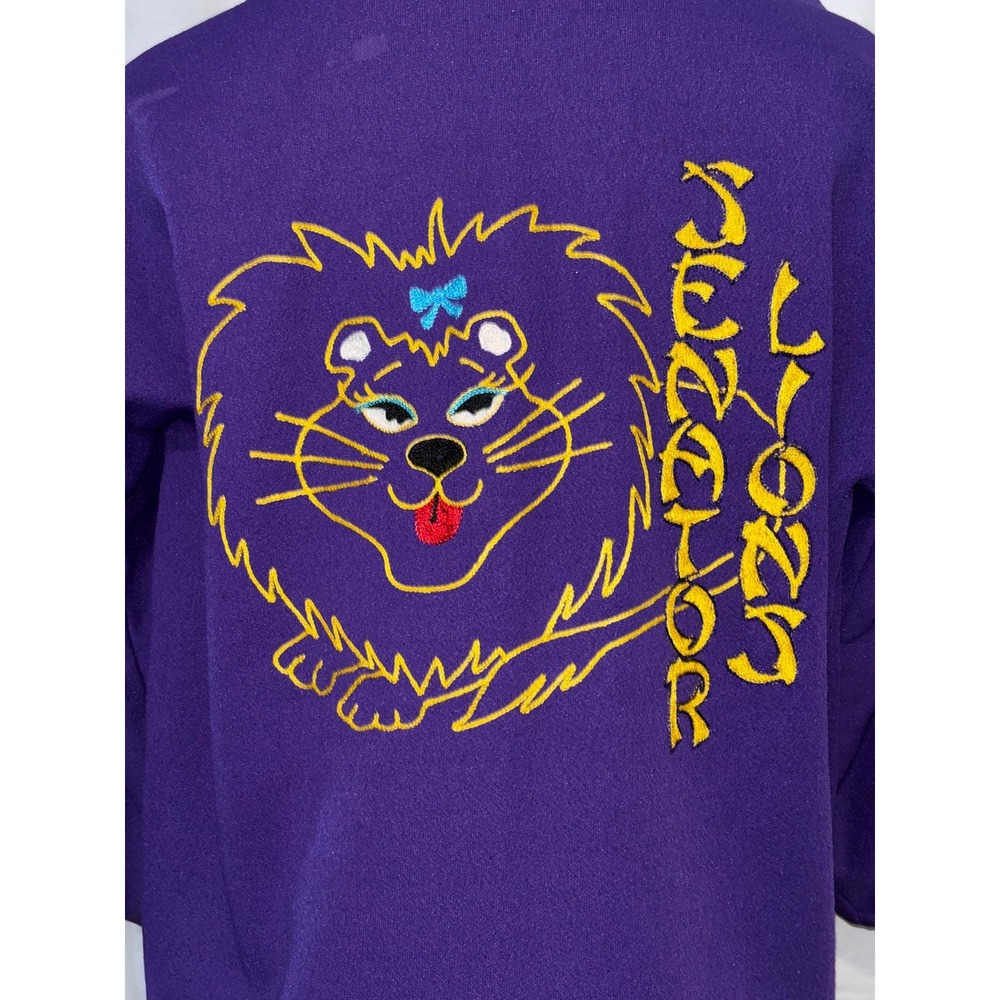 Lions Club Embroidered Jacket Robe Hand Stitched Royal Purple Vintage 1960s